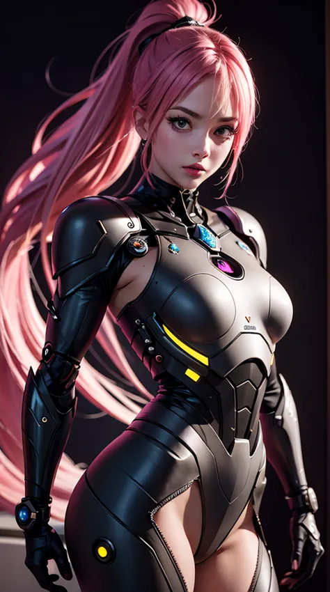 beautiful cybernetic woman looking at camera, underwear, detailed muscles, realistic, extremely detailed face and eyes, masterpi...