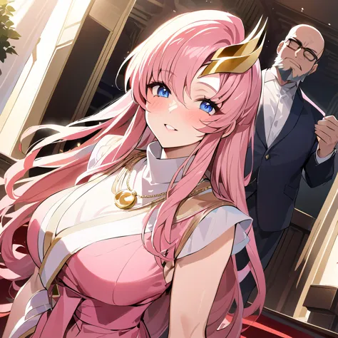 ((highest quality)), ((masterpiece)), (detailed), （perfect face）、the woman is lacus clyne, the wife of the leader of a mysteriou...