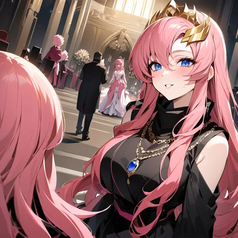 ((highest quality)), ((masterpiece)), (detailed), （perfect face）、the woman is lacus clyne, the wife of the leader of a mysteriou...