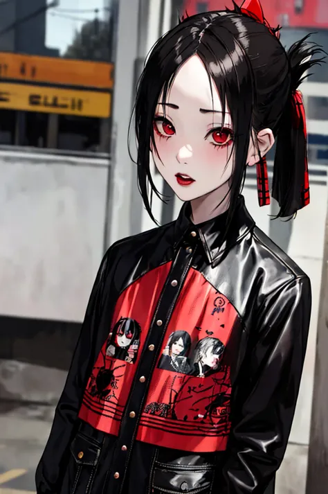 ((kaguya shinomiya))  (masterpiece:1.2, best quality), (real picture, intricate details), solo, young girl, (hands in pocket), t...