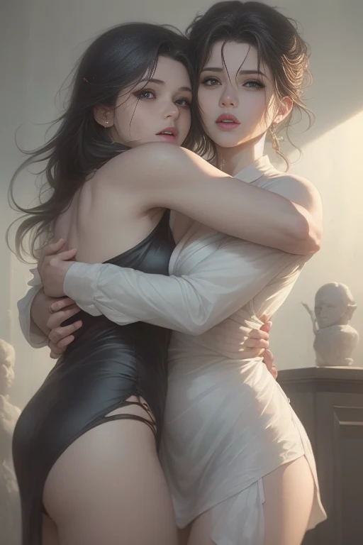 High-quality images of couples: blond man (Tall、Statue-like、Handsome and、Brave young man、Blue eyes、Curly golden hair、Wearing a grey antique military uniform) A woman with black hair (long straight black hair、Long Bangs、Blackberry eyes、A beautiful young femme fatale、naked、PRİNCESS、Hugging。They are in love with each other。Created by Boris Vallejo「Ideal Anatomy」The sketch of、It is characterized by being very detailed.。masterpiece、Detailed study of the face、Beautiful Face、Features of Beautiful Face、Perfect Image、Realistic shots、Detailed study of the face、Full body image、8k、Detailed Images、Highly detailed illustration、A true masterpiece of the highest quality、Careful drawing。Bare Skin、Gown and naked watercolor、

Gothic、Romance Black Panties、

Large drops of sweat、Dripping Sweat、A look of ecstasy as she spreads her legs wide、Fierce love