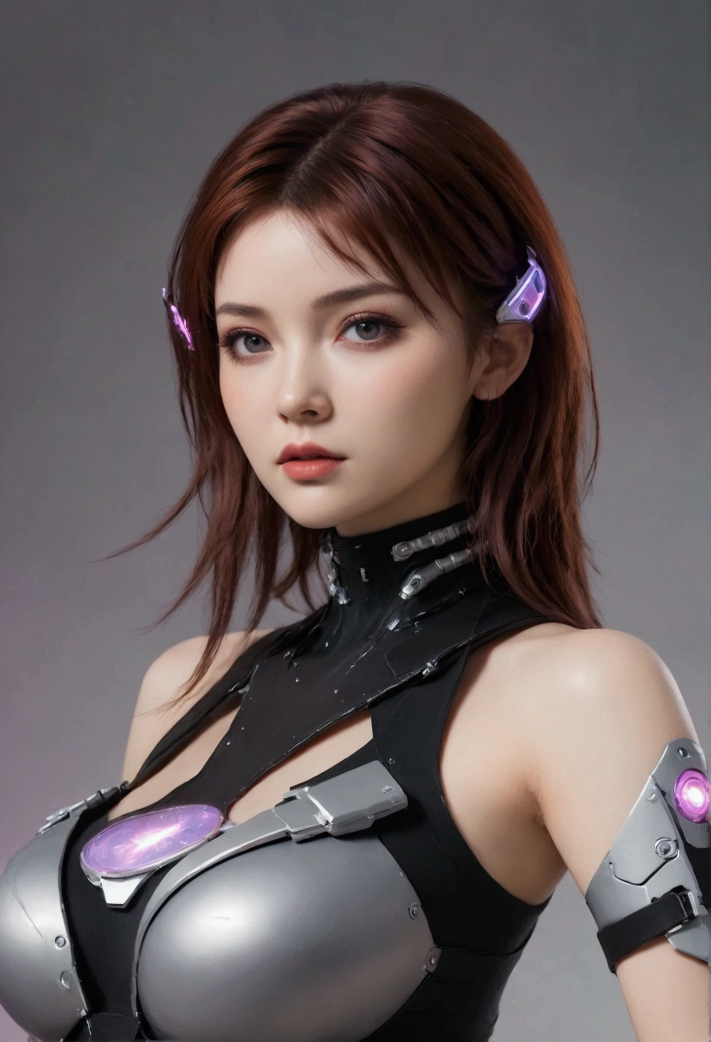  Create an image of the most stunningly gorgeous beautiful perfect cybernetic tessa fowler, Stunningly gorgeous perfect face, cyberpunk style,bio punk, bio mechanical arms, bio mechanical legs, cyber Realism, in the cyberpunk 2077 universe 