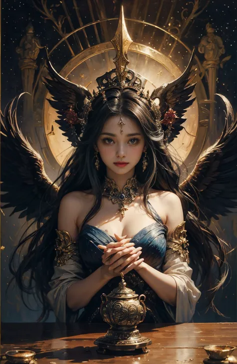 (tabletop, highest qualityの, (((((woman)))))、highest quality, official art, (beautifully、beautiful:1.4), (oil painting:1.4) ),（（...