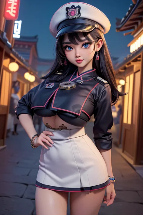 ((masterpiece, best quality, perfect eyes, perfect face, perfect anatomy, perfect lighting ((feudal korean village)), ((busty bi...