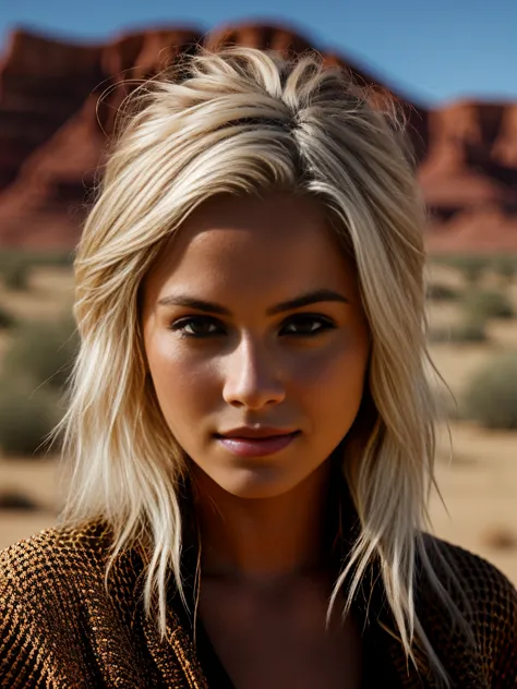 portrait photo of top model 18 y.o. taylors in the desert, final fantasy still, extremely high quality raw photograph, detailed ...