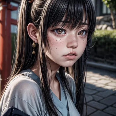 hyper realistic, ((realistic skin)), ((realistic japanese  girl )),  ((young japanese girl)), ((disgusted look))