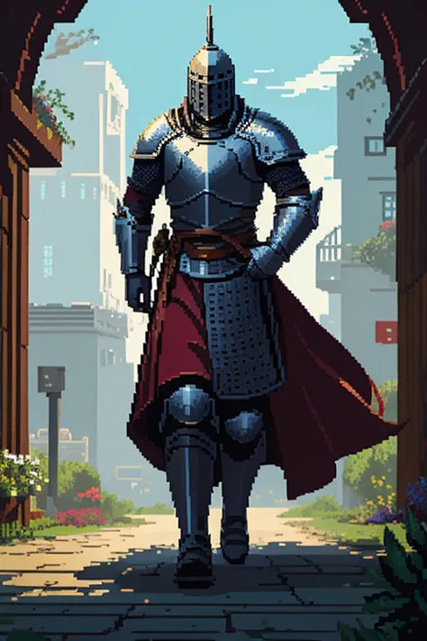 knight, pixel art