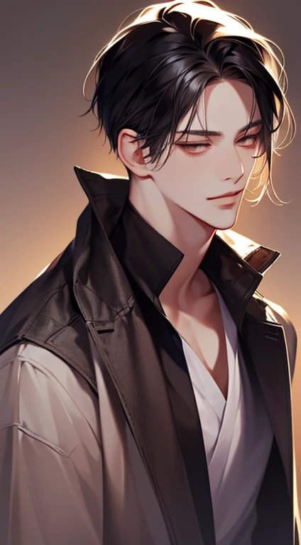 (best quality digital art digital illustration 4k high resolution beautiful image hyperdetailed image perfect lines dark lighting Wallpaper) (1:1 photorealistic) (neutral colors hdr 1.4) (anime style) an adult 25 year old man (expressionless perfect detailed face) medium black hair modern clothes dystopia