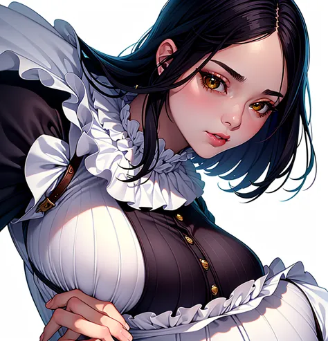 (highest quality, masterpiece, very detailedな, very detailed, exquisite, 16k,full hd),(white background:1.5),、big breasts,no tex...