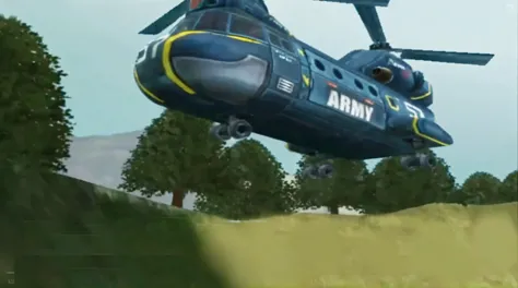 there is a helicopter that is flying over a hill, air support, closeup view, close up view, close - up view, close-up view, middle close up shot, gunship, extreme closeup shot, really close - up shot, in game graphic, heavy detail, helicopter, airborne view, army, background aerial battle, close view, thanos helicopter