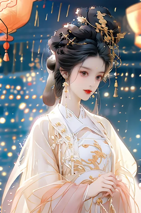 black hair, immortal, royal sister, stepmother, gold robe, taoist robe, chinese style, hair bunch