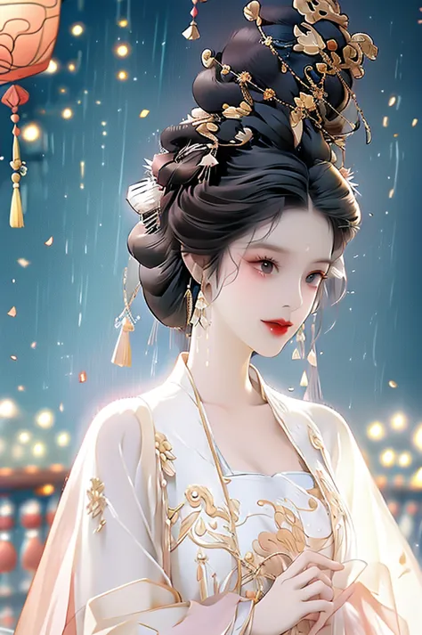 black hair, immortal, royal sister, stepmother, gold robe, taoist robe, chinese style, hair bunch