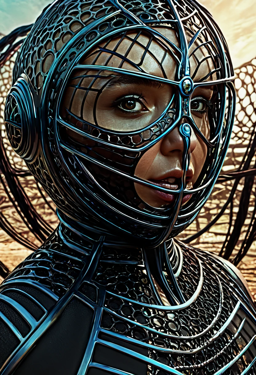 cage warrior, 8k, hyper detailed, exoplanet, pop surrealism