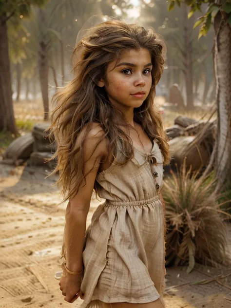 young pretty cute teenage girl 12 years old with rudimentary hair growth on all skin((hypertrichosis)); homo erectus; (((русская...