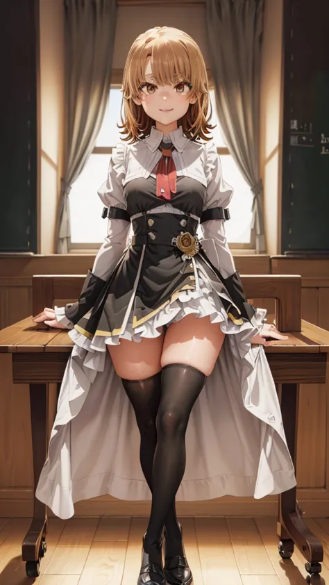 face focus , ((highest quality)), ((tabletop)), perfect face, （((black knee-highs))) ,   official art,black knee-highsソックス, ultr...