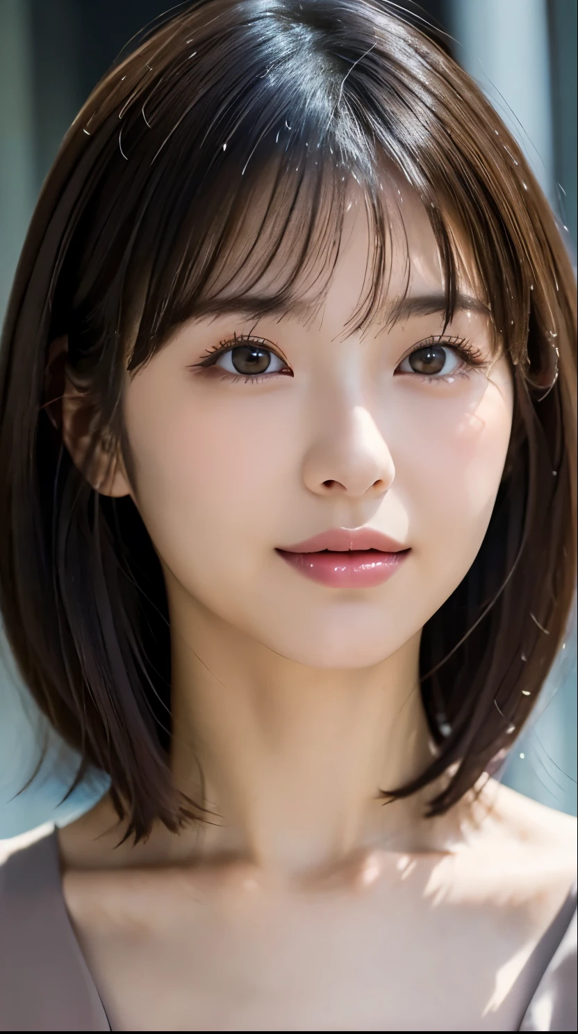 ((Close-up of face:1.4))、((Naked Women:1.4))、((No underwear:1.4))、((Brown eyes and silver hair:1.5))、(Highest quality、Tabletop、8k、Best image quality、Award-winning works)、(One Girl, 14 years old:1.3)、(Perfect naked beautiful girls:1.5)、(A woman with very beautiful make-up:1.5)、Perfect Makeup、Long eyelashes、Ultra HD Shining Eyes、Ultra HD Hair、Ultra-high resolutionのグロッシーな唇、Ultra-high resolutionの完璧な歯、Ultra HD cute face、Light brown hair:1.4、(Very short straight hair:1.1)、Look at me and smile、[clavicle]、Accurate anatomy、(Bust up photo:1.5)、Luxury Love Hotel、(The most atmospheric and warm lighting:1.2)、Blurred Background、With bangs、Ultra-high resolution, Shiny, Moisturized face、Ultra-high resolutionの輝く肌、The most detailed face、Ultra-high resolutionの詳細な顔、Ultra-high resolutionの髪、Ultra-high resolutionの輝く瞳、Beautiful face drawn in every detail、Ultra-high resolutionのグロッシーリップ