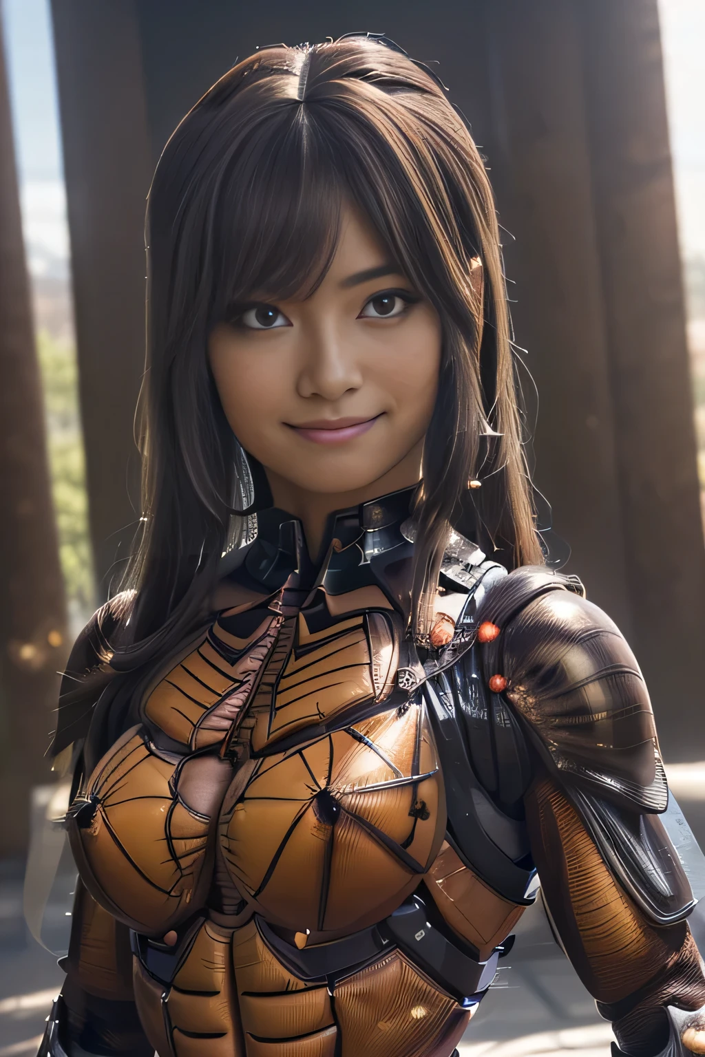 (high resolution,masterpiece,best quality,extremely detailed CG, anime, official art:1.4), realistic, photo, amazing fine details, all intricate, gloss and shiny,awesome many layers, 8k wall paper, 3d, sketch, kawaii, illustration,( solo:1.4), perfect female proportion,villainess, (fusion of dark brown cockroach and lady:1.4), (brown cockroach form lady:1.2), (brown cockroach lady:1.2), (fusion:1.2), (solo:1.4), (evil smile:1.2), muscular, abs, (cockroach brown exoskeleton bio insect suit:1.4), (cockroach brown exoskeleton bio insect armor:1.2), (brown transparency cockroach wing:1.4), (brown cockroach antennae:1.3),