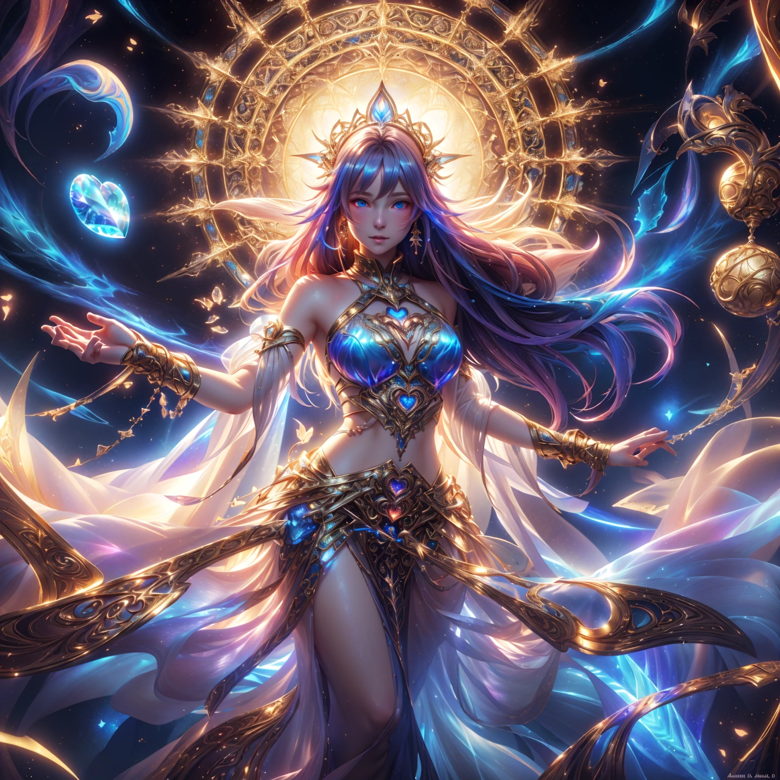 Woman holding a heart-shaped object in her hand, beautiful heavenly mage, Argerm Julie Bell Beeple, Fantasy anime artwork, Fantasy art style, A very detailed RTM pathogen., 2. 5 d cgi Fantasy anime artwork, fantasy anime illustration, Argerm and Rossdraws, artgerm from artstation pixiv, Amazing 8k artwork , realistically