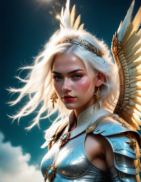Prompt:

Create a digital illustration of an angel warrior, depicted with heavenly beauty and stunning detail. The warrior shoul...