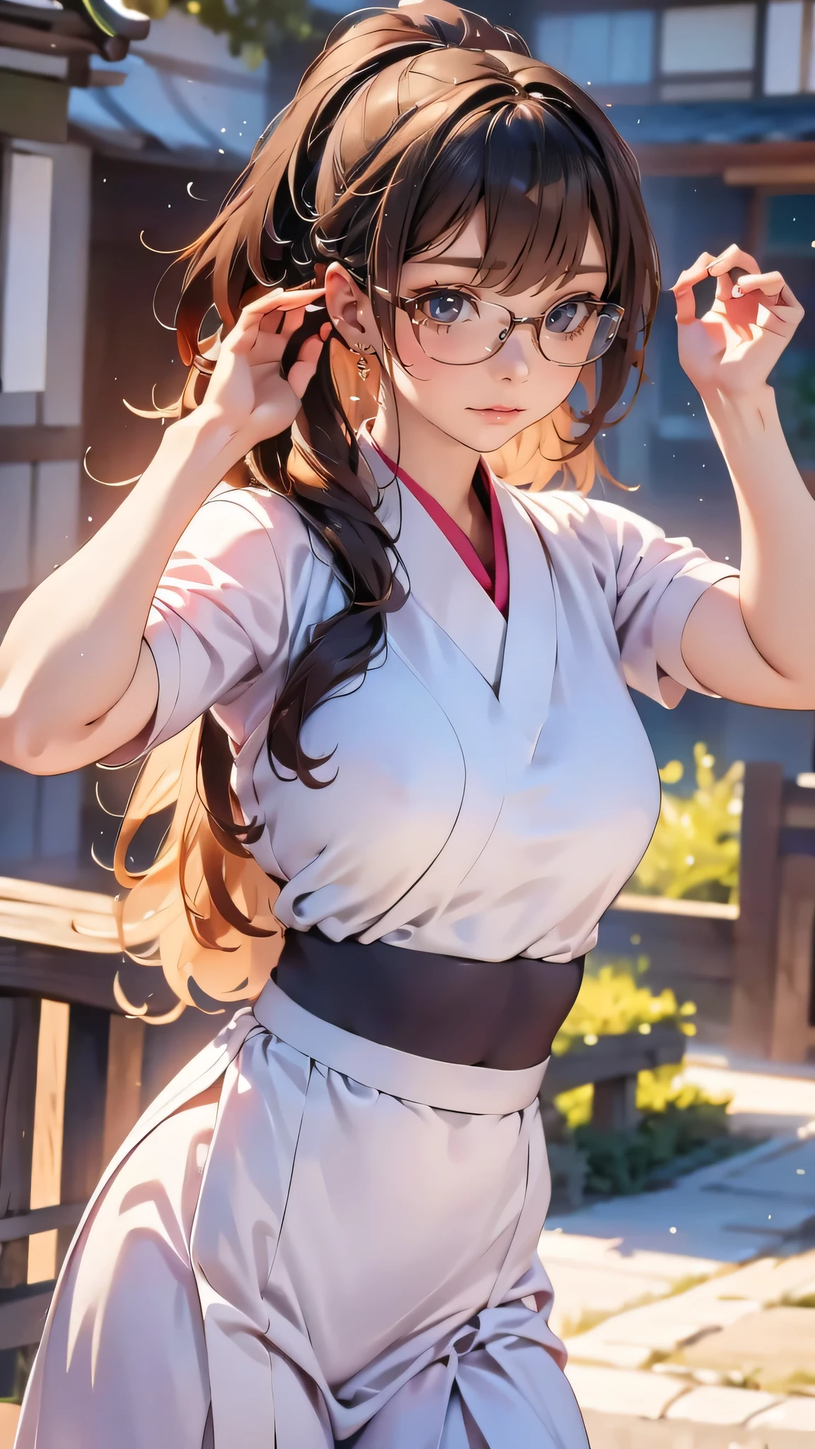 (random japanese clothes),(random pose),(random hairstyle),(Highest image quality,(8k),ultra-realistic,best quality, high quality, high definition, high quality texture,high detail,beautiful detailed,fine detailed,extremely detailed cg,detailed texture,a realistic representation of the face,masterpiece,Sense of presence),(wearing glasses:1.1)