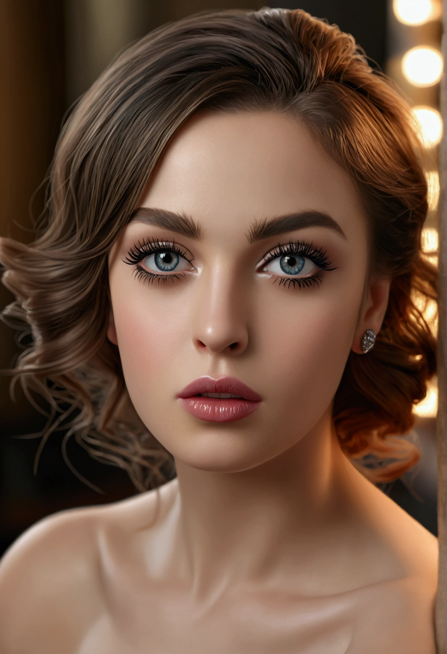 (best quality,4k,8k,highres,masterpiece:1.2),ultra-detailed,(realistic,photorealistic,photo-realistic:1.37),beautiful detailed eyes,beautiful detailed lips,extremely detailed eyes and face,longeyelashes,naked woman,standing pose,studio lighting,bokeh background,chair,table