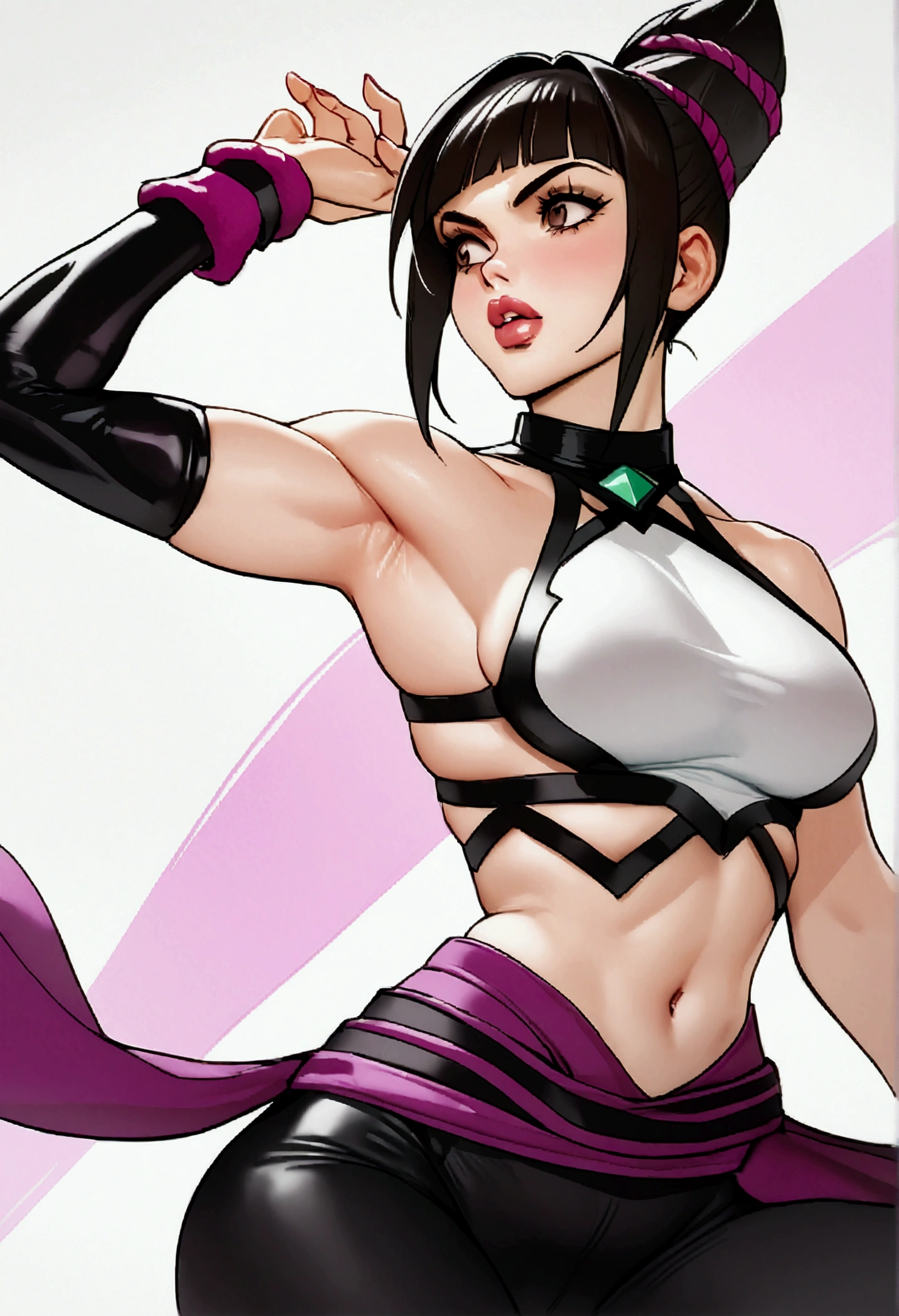 JurI han,I (SF6) having sex in black leggings with big breasts - SeaArt AI