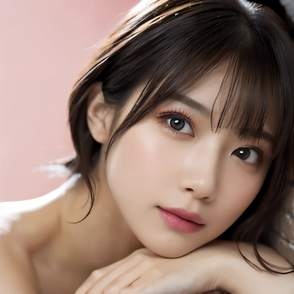 Breast augmentation:1.3、((Naked Women:1.4))、((No underwear:1.4))、1 girl, ((Apply beautiful makeup:1.4))、Facial lighting:1.5、(Naughty lips), Very beautiful Japanese idol portraits, Looking into the camera、
(RAW Photos, Highest quality), (Realistic, Realistic:1.4), (masterpiece), 
Very delicate and beautiful, Very detailed, 2k wallpaper, wonderful, finely, Very detailed CG Unity 8K 壁紙, Very detailed, High resolution, Soft Light, 
Beautiful detailed girl, Very detailed目と顔, Beautiful and sophisticated nose, Big beautiful eyes, Cinema Lighting, 
(Simple light color background:1.3),
(Blonde medium hair), (Parted bangs), 
Complete Anatomy, Slender body,Small breasts, Sensual look