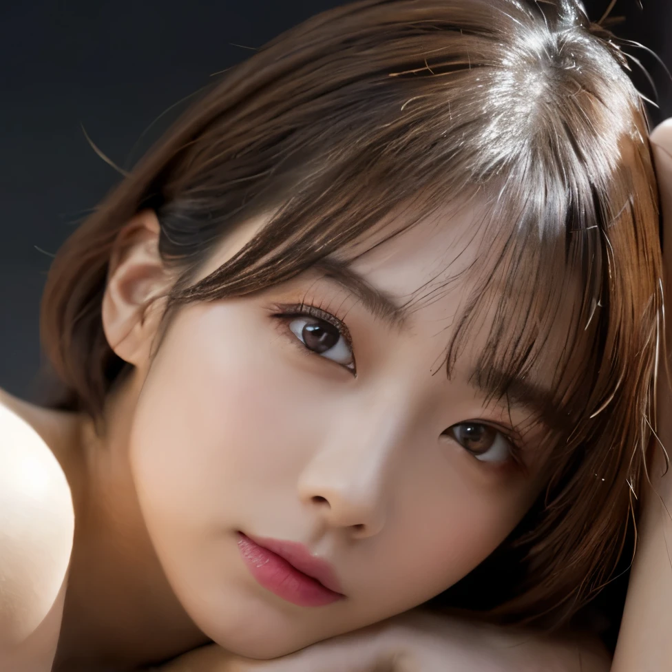 Breast augmentation:1.3、((Naked Women:1.4))、((No underwear:1.4))、1 girl, ((Apply beautiful makeup:1.4))、Facial lighting:1.5、(Naughty lips), Very beautiful Japanese idol portraits, Looking into the camera、
(RAW Photos, Highest quality), (Realistic, Realistic:1.4), (masterpiece), 
Very delicate and beautiful, Very detailed, 2k wallpaper, wonderful, finely, Very detailed CG Unity 8K 壁紙, Very detailed, High resolution, Soft Light, 
Beautiful detailed girl, Very detailed目と顔, Beautiful and sophisticated nose, Big beautiful eyes, Cinema Lighting, 
(Simple light color background:1.3),
(Blonde medium hair), (Parted bangs), 
Complete Anatomy, Slender body,Small breasts, Sensual look