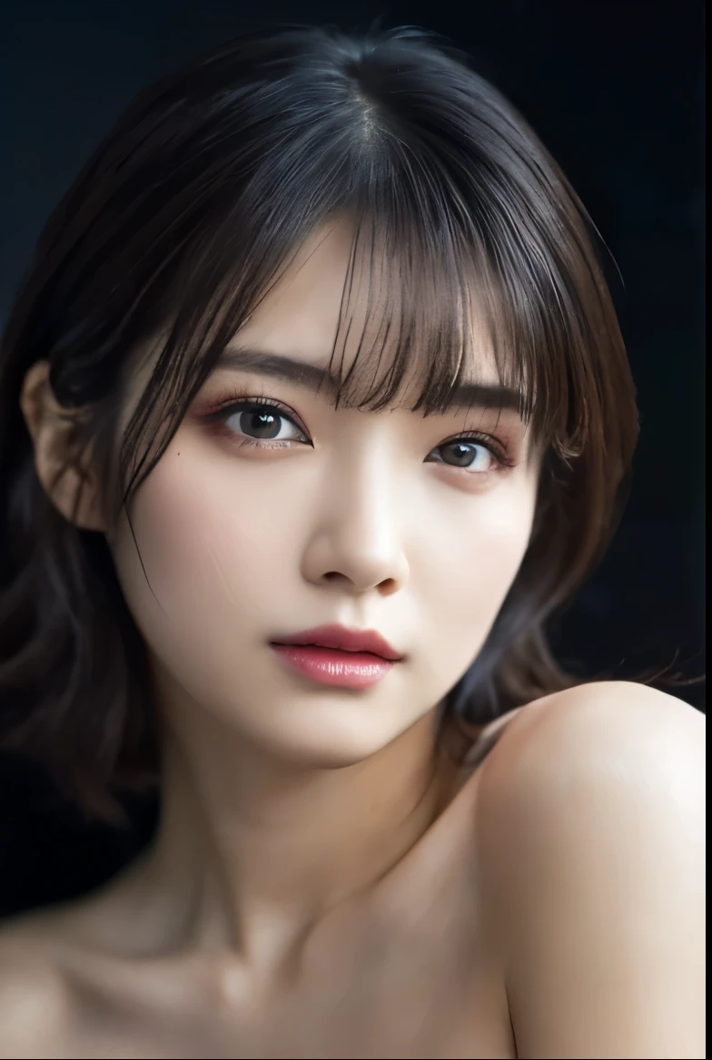 Breast augmentation:1.3、((Naked Women:1.4))、((No underwear:1.4))、1 girl, ((Apply beautiful makeup:1.4))、((Cowboy Shot:1.4))、Facial lighting:1.5、(Naughty lips), Very beautiful Japanese idol portraits, Looking into the camera、
(RAW Photos, Highest quality), (Realistic, Realistic:1.4), (masterpiece), 
Very delicate and beautiful, Very detailed, 2k wallpaper, wonderful, finely, Very detailed CG Unity 8K 壁紙, Very detailed, High resolution, Soft Light, 
Beautiful detailed girl, Very detailed目と顔, Beautiful and sophisticated nose, Big beautiful eyes, Cinema Lighting, 
(Simple light color background:1.3),
(Blonde medium hair), (Parted bangs), 
Complete Anatomy, Slender body,Small breasts, Sensual look