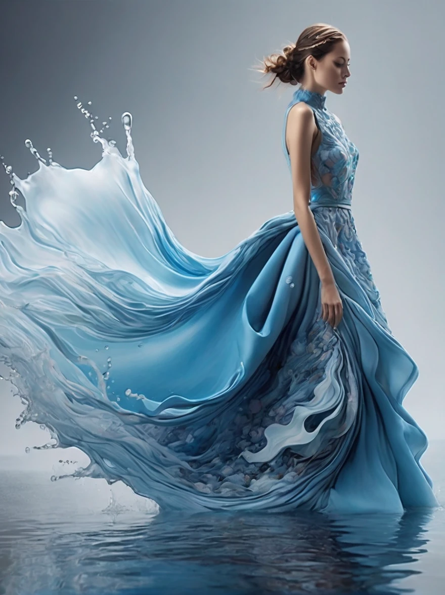 una mujer，Vistiendo un precioso traje hecho de agua.，Vestido exquisito，elegante vestido de agua，preciosa y elegante，Ropa de lujo，inspirado en Hedi Xandt&#39;estilo de diseño，Su atuendo incluye ropa intrincada.，túnicas reales adornadas，Ropa fina y batas，y vestidos con detalles delicados y elegantes，Ella pisó tacones altos，Vestida al estilo real，Sus manos tienen dibujos de dedos finamente detallados.，(((El fuego ardía en su cuerpo.，También bailando en la falda，El elemento fuego le dio una forma alada.)))，(Cubierto con tela transparente.，Es una obra de arte, Presentación artística de la más alta calidad.:1.2)，(Fotos RAW de alta definición con resolución 8K，un estilo realista，Fotorrealista:1.3)，(La textura de la piel es extremadamente detallada., La textura de la tela es exquisita., Efectos de llama realistas, cara hermosa y delicada:1.25)，Arreglo de iluminación profesional，Tecnología de mapeo de fotones，Procesamiento de luz suave y hermoso.，Método de cálculo radiométrico.，En él se utilizan técnicas de disparo de alta gama, como renderizado realista basado físicamente y tecnología de trazado de rayos.，Estilo de disparo similar al de un modelo，(Fondo de pantalla CG 8K unificado extremadamente fino)，La fotografía de cuerpo entero muestra una de las obras de arte más bellas del mundo.