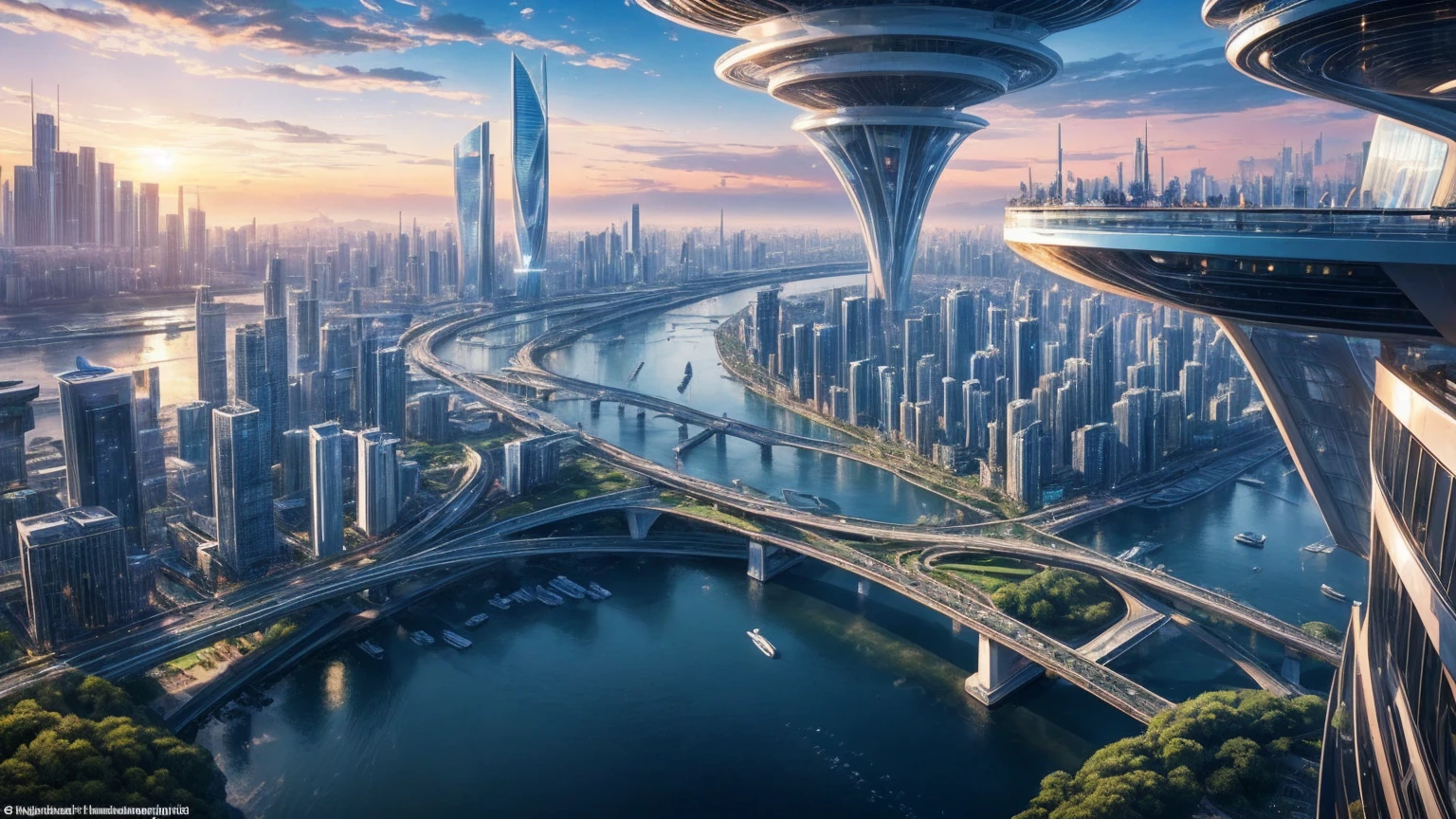 (melhor qualidade,4K,8K,Uma alta resolução,obra de arte:1.2),Ultra-detalhado,(realista,fotorrealista,fotorrealista:1.37),Cidade flutuante futurista,Tecnologia Futurista,Enorme plataforma urbana de tablets de alta tecnologia,dirigível,Flutuando no céu,cidade futurista,Pequenas aeronaves ao redor,Plataforma hemisférica de alta tecnologia,Luzes coloridas,Arquitetura avançada,arquitetura moderna,arranha-céu,Acesse a nuvem,beleza cênica,vista sobre a cidade,Design impressionante,Combine perfeitamente com a natureza,atmosfera energética e vibrante,Sistema de transporte futurista,O estacionamento está suspenso,Caminho transparente,vegetação exuberante,Jardins celestes,cachoeiras em cascata,Horizonte magnífico,reflexões sobre a água,Rio cintilante,Inovação arquitetônica,arranha-céus futuristas,Cúpula transparente,A forma do edifício é incomum,Passarela elevada,Horizonte impressionante,luzes brilhantes,Tecnologia Futurista,design minimalista,Locais pitorescos,vista panorâmica,Torre Perfurante de Nuvens,cores vibrantes,nascer do sol épico,pôr do sol épico,Exibição de luz deslumbrante,ambiente mágico,A futura cidade,Utopia Urbana,LuxoEstilo de vida,Energia inovadora,desenvolvimento sustentável,Tecnologia de cidade inteligente,Infraestrutura avançada,atmosfera tranquila,Natureza e tecnologia convivem em harmonia,Paisagem urbana incrível,Planejamento urbano sem precedentes,A arquitetura se conecta perfeitamente com a natureza,Metrópole de alta tecnologia,Uma maravilha da engenharia de ponta,O futuro da vida urbana,Conceito arquitetônico visionário,Edifícios energeticamente eficientes,Harmonia com o meio ambiente,Uma cidade flutuando acima das nuvens,Sonhos utópicos se tornam realidade,As possibilidades são infinitas,Rede de transporte de última geração,Integração de energia verde,Materiais inovadores,Display holográfico impressionante,Sistema de comunicação avançado,Vista aérea de tirar o fôlego,Ambiente calmo e tranquilo,Estética modernista,beleza etérea