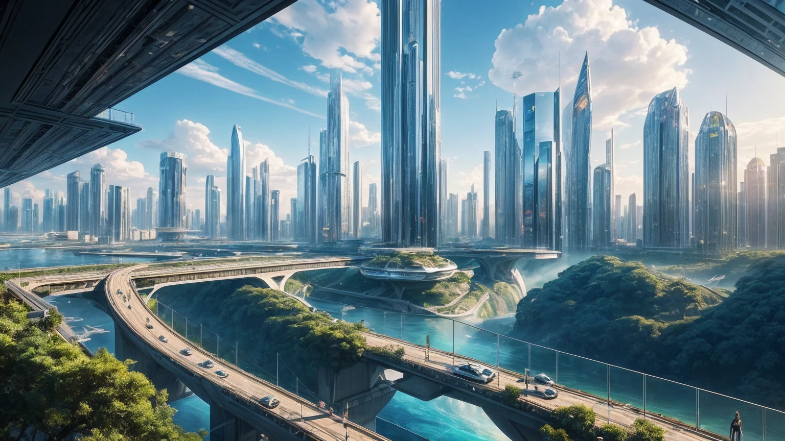 (Best quality,4K,8K,A high resolution,Masterpiece:1.2),Ultra-detailed,(Realistic,Photorealistic,photo-realistic:1.37),Futuristic floating city,Futuristic technology,Huge urban high-tech tablet platform,Airship,Floating in the sky,Futuristic city,Small airships around,High-tech hemispherical platform,Colorful lights,Advanced architecture,modernn architecture,skyscrapper,Access the cloud,Scenic beauty,view over city,Impressive design,Blend seamlessly with nature,energetic and vibrant atmosphere,Futuristic transportation system,Parking is suspended,Transparent path,Lush greenery,Sky gardens,cascading waterfalls,Magnificent skyline,reflections on the water,Sparkling river,Architectural innovation,futuristic skyscrapers,Transparent dome,The shape of the building is unusual,Elevated walkway,Impressive skyline,Glowing lights,Futuristic technology,Minimalist design,Scenic spots,Panoramic view,Cloud Piercing Tower,Vibrant colors,epic sunrise,epic sunset,Dazzling light display,magical ambiance,The future city,Urban Utopia,LuxuryLifestyle,Innovative energy,sustainable development,Smart city technology,Advanced infrastructure,Tranquil atmosphere,Nature and technology live in harmony,Awesome cityscape,Unprecedented urban planning,Architecture connects seamlessly with nature,High-tech metropolis,A cutting-edge engineering marvel,The future of urban living,Visionary architectural concept,Energy-efficient buildings,Harmony with the environment,A city floating above the clouds,Utopian dreams become reality,The possibilities are endless,State-of-the-art transportation network,Green energy integration,Innovative materials,Impressive holographic display,Advanced communication system,Breathtaking aerial view,Quiet and peaceful environment,Modernist aesthetics,Ethereal beauty