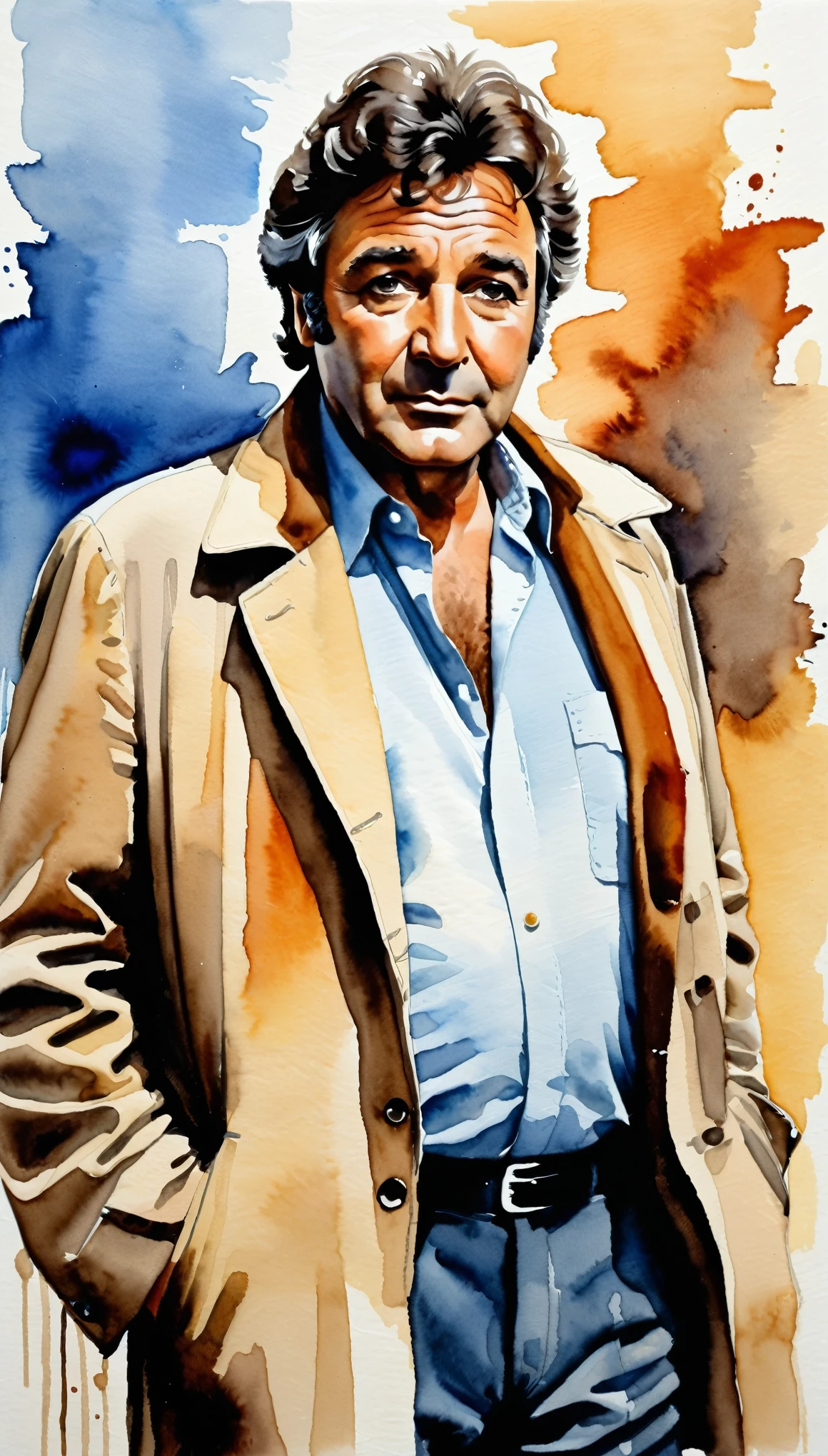 obra de arte,Pintura a aquarela acrílica de Columbo,(Bela gradação criada por camadas),(Técnica Tarashikomi),Um toque delicado