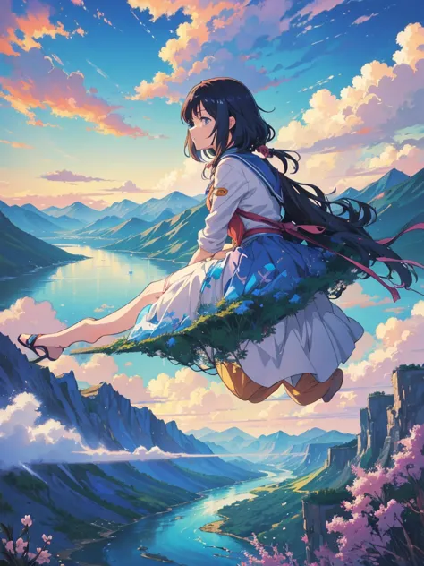 ((anime風景壁紙: 1.2, width 672, beautiful art uhd 4k: 0.8), (anime country landscape, anime nature, anime), anime cloud, landscape ...