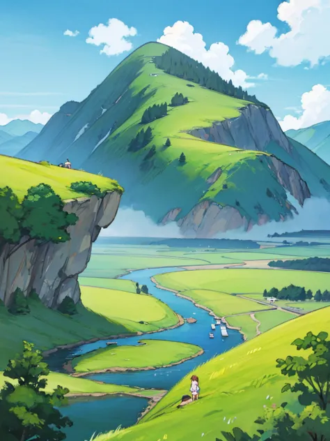 ((anime風景壁紙: 1.2, Width 672, Beautiful Art UHD 4K: 0.8), (anime country landscape, anime nature, anime), anime cloud, Landscape ...