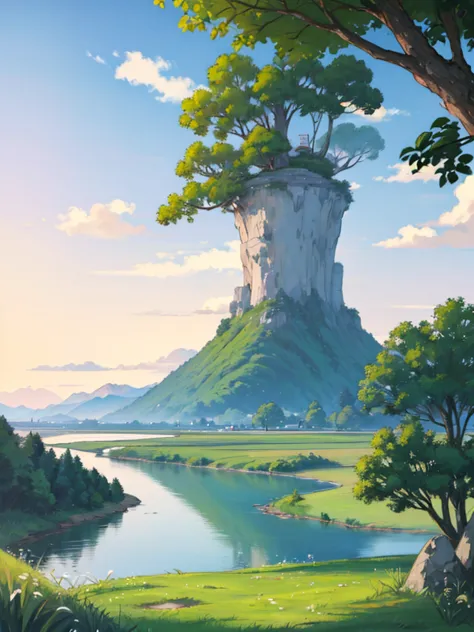 ((anime風景壁紙: 1.2, Width 672, Beautiful Art UHD 4K: 0.8), (anime country landscape, anime nature, anime), anime cloud, Landscape ...