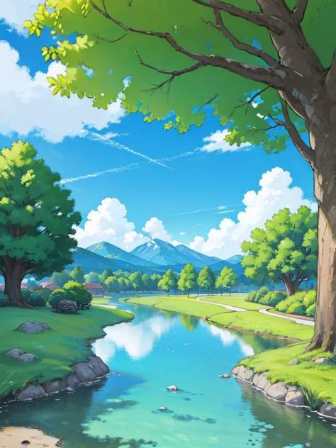 ((anime風景壁紙: 1.2, Width 672, Beautiful Art UHD 4K: 0.8), (anime country landscape, anime nature, anime), anime cloud, Landscape ...