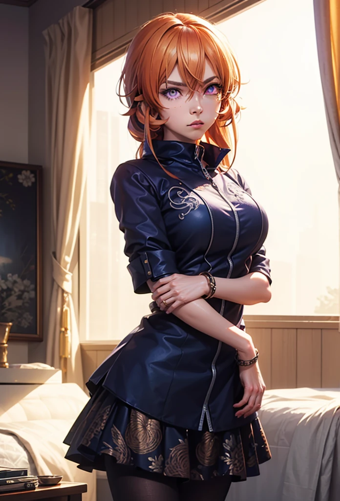 erinanakiri, erina nakiri, long hair, orange hair, (purple eyes:1.1), hair between eyes, frown, angry,
BREAK (masterpiece:1.2), best quality, high resolution, unity 8k wallpaper, (illustration:0.8), (beautiful detailed eyes:1.6), extremely detailed face, perfect lighting, extremely detailed CG, (perfect hands, perfect anatomy),