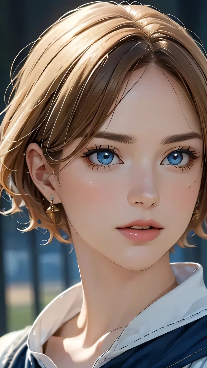 (highest quality,4k,8K,High resolution,masterpiece:1.2),Super detailed,realistic:1.37,portrait,blonde,blue eyes,white skin,medieval clothing,detailed facial features,beautiful lips,gorgeous eyes,A wonderful expression,retro style,soft lighting,Bright colors,short hair,break,cowboy shot,