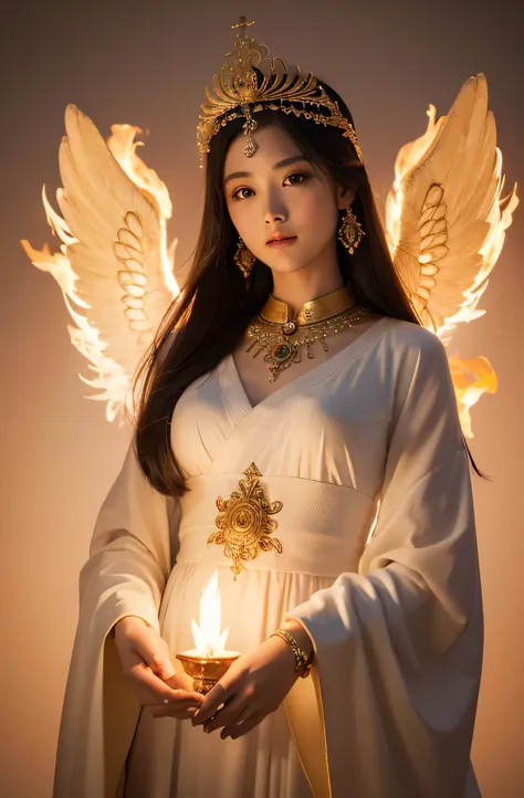 Guardian Angel and Sacred Flame Goddess, Stunning and impactful images, Very detailed and impeccable, 4K clarity
