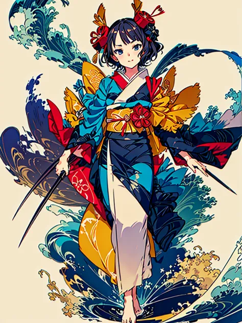background:36 Views of Fugaku Kanagawa Okinami Ura, flogged, white background, simple coloring ,hokusai, masterpiece, super high...