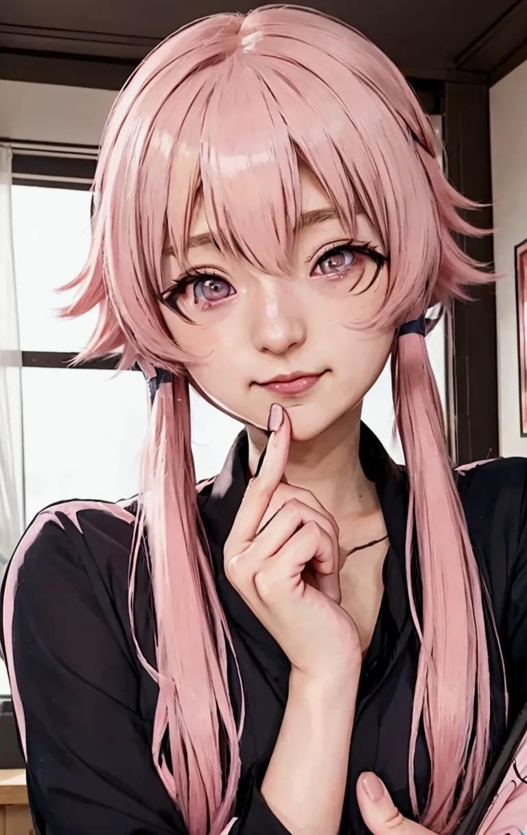 anime girl with pink hair and pink eyes holding a cell phone, haruno sakura, cute anime girl portraits, anime visual of a cute g...