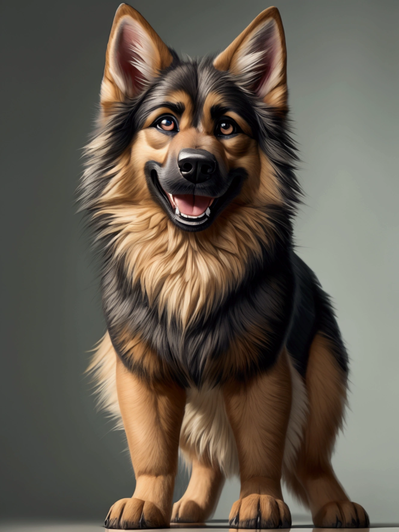 correctly eyes, clotheless, anatomically correct, german shepard, teenager, young, full body, sexy look, cute eyes, happy face, dominant, show paws, happy pose, 1guy, male, a wide field in background, fluffy crotch, fluffy fur, best quality, masterpiece, detailed, correctly eyes, standing 
