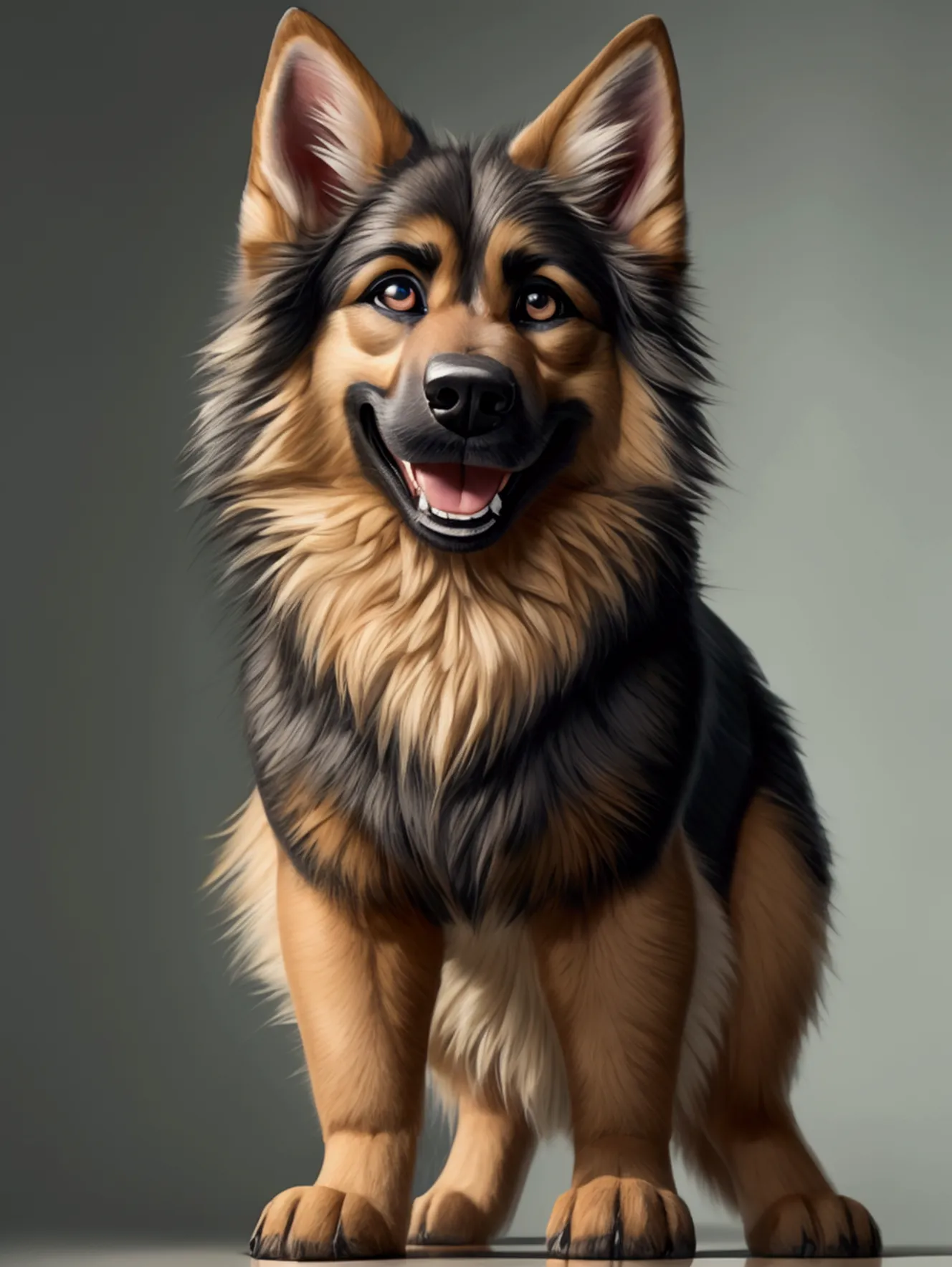 correctly eyes, clotheless, anatomically correct, german shepard, teenager, young, full body, sexy look, cute eyes, happy face, ...