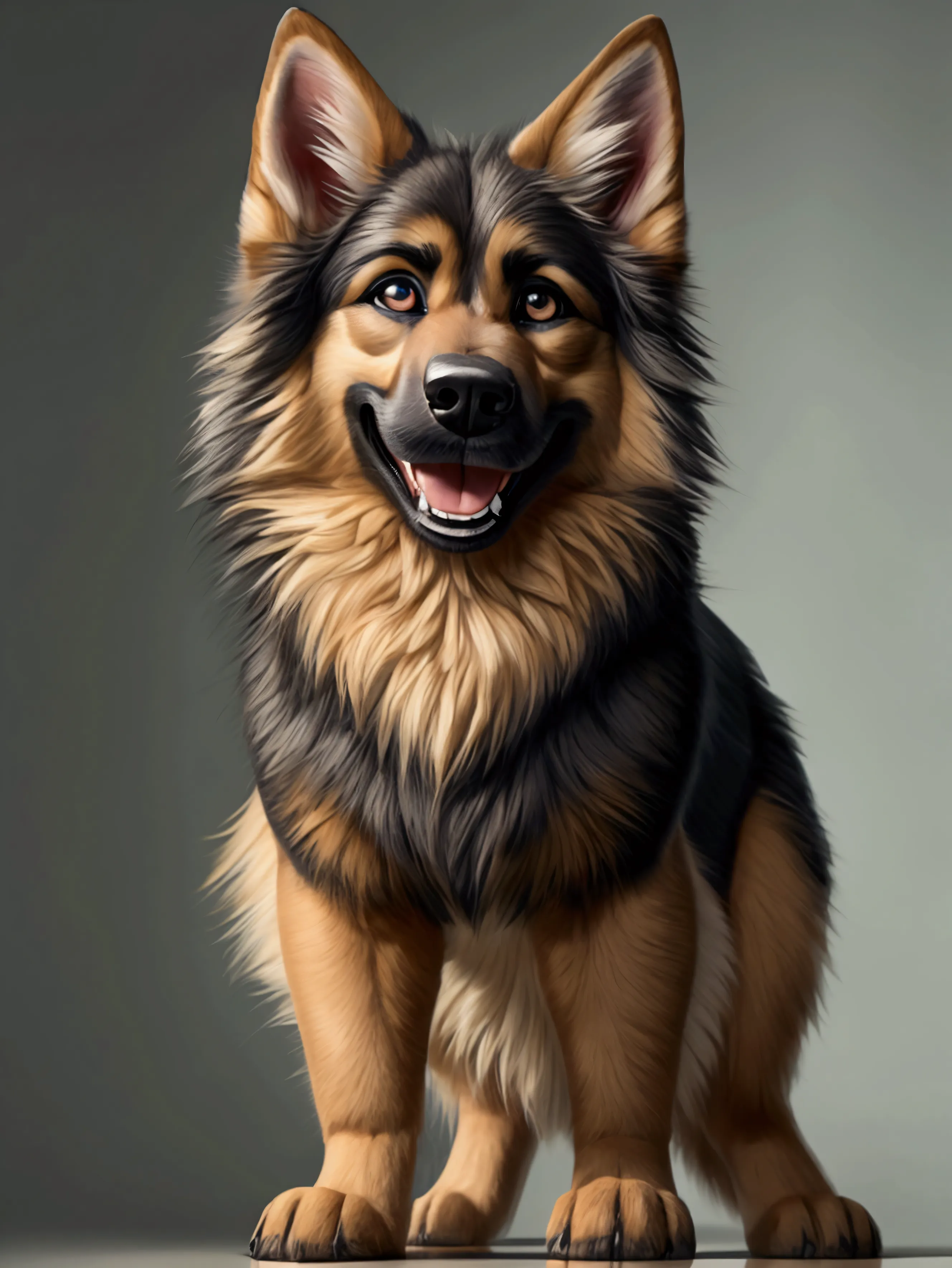 correctly eyes, clotheless, anatomically correct, german shepard, teenager, young, full body, sexy look, cute eyes, happy face, ...