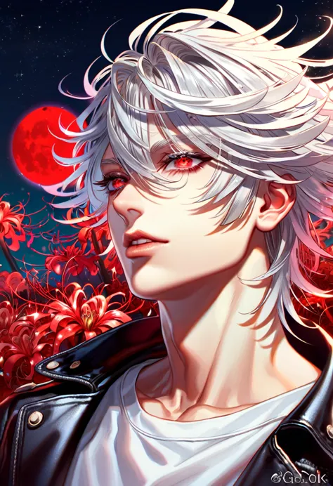 absurdres, highres, ultra detailed, HDR, master piece, best quality, extremely detailed, Aohitsugi Samatoki, chin length white h...