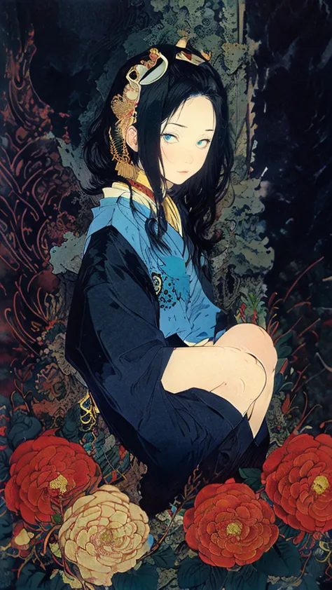 Highest quality、masterpiece、Ultra-high resolution、One Girl、Gazing at the audience、Uno、Takato Yamamoto style、 Simple Background、G...