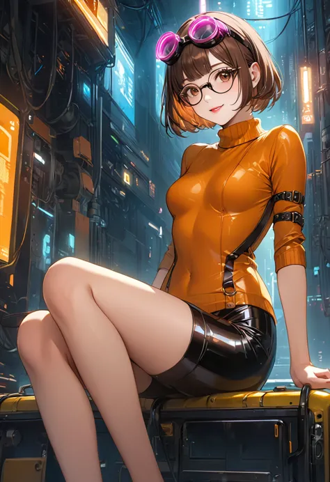 masterpiece,best quality, highly detailed, score_9, score_8_up, score_7_up, score_6_up,source anime,BREAK
 velma,1girl, glasses,...