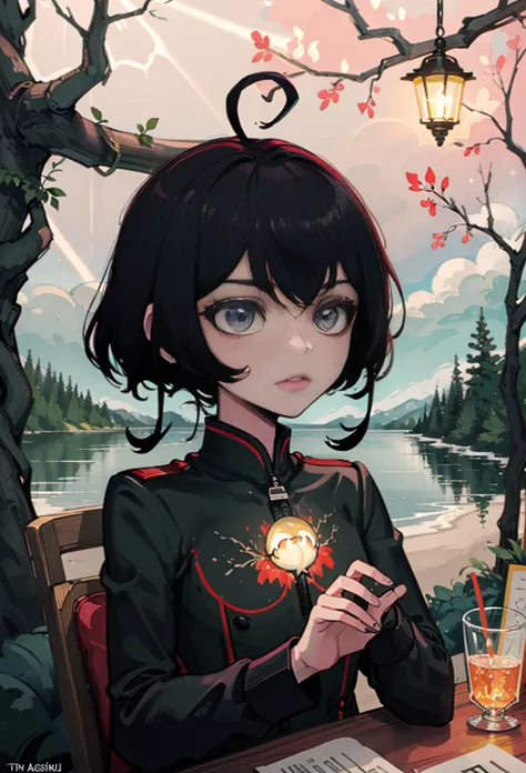 kuvshinov among branches and fireflies, sandusha, fantasy art, (((surrealism))), (style - glass)