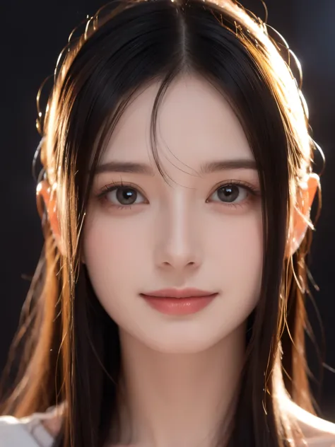 1girl,close up,portrait,realistic,(masterpiece:1.4),(best quality:1.4),(shiny skin),fashi-girl,makeup,smile(skinny,closed mouth,...